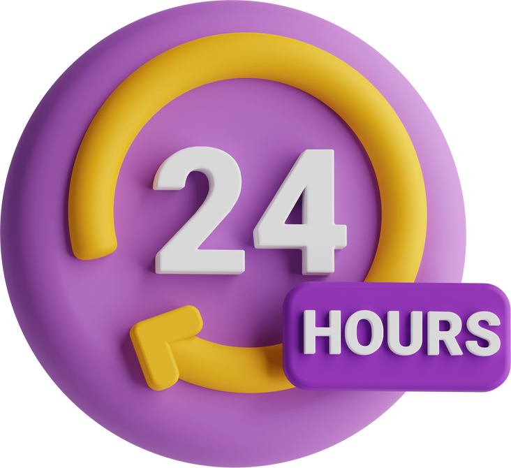 3d 24 hours icon