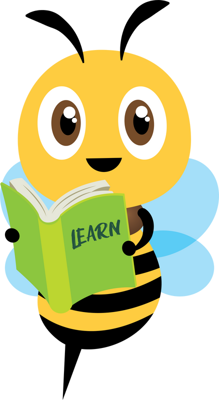 Bee Reading Illustration